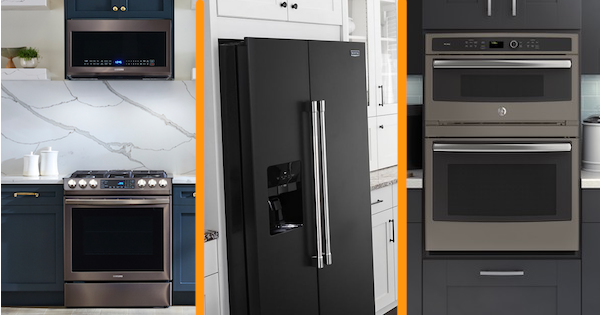 Matte black stainless on sale steel appliances